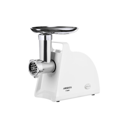 М'ясорубка Ardesto MGL-1730R, White, 1700Вт, 2 диски, насадка для домашніх ковбас и кеббе, продуктивність 1.6 кг/хв, реверс