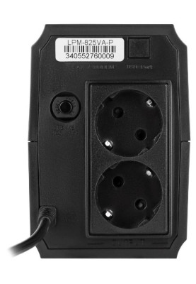 Джерело безперебійного живлення LogicPower LPM-825VA-P, 2 євророзетки, AVR, 12В/9Аг x 1 шт, пластиковий корпус (3405)