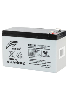 Батарея для ДБЖ 12В 8Ач Ritar White RT1280 ШxДxВ 150x64x94