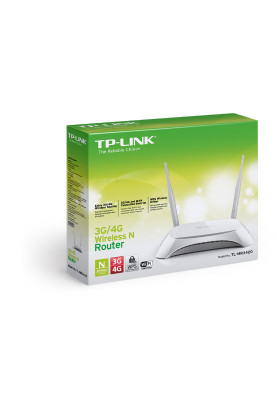 Роутер TP-LINK TL-MR3420, White, 3G/4G, WiFi (2.4GHz до 300 Mb/s), 4xLan/1xWan/1xUSB для підключення 3G/4G USB-модему, 2 всеспрямовані не знімні антени, 204 х 138 х 44 мм