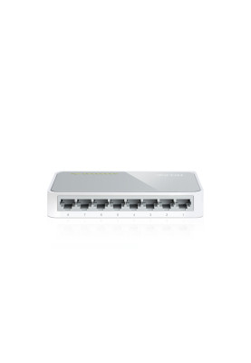 Комутатор TP-LINK TL-SF1008D, White/Gray, 8-портовий, 10/100 Мбіт/с, некерований, пластиковий корпус