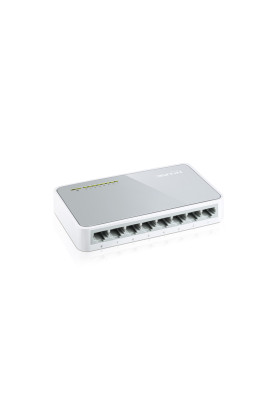 Комутатор TP-LINK TL-SF1008D, White/Gray, 8-портовий, 10/100 Мбіт/с, некерований, пластиковий корпус