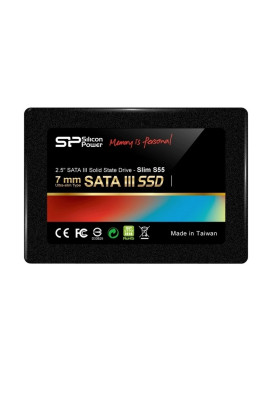 Твердотільний накопичувач 240Gb, Silicon Power Slim S55, SATA3, 2.5", TLC, 540/510 MB/s (SP240GBSS3S55S25)