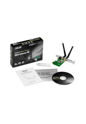 Мережевий адаптер Asus PCE-N15 802.11n 300Mbps, 2 знімні антени, PCIexpress