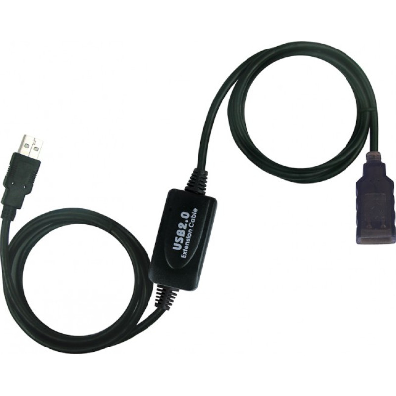 Кабель-подовжувач USB 15 м Viewcon Black, AM/AF, активний (VV043-15M)