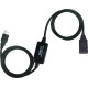 Кабель-подовжувач USB 15 м Viewcon Black, AM/AF, активний (VV043-15M)