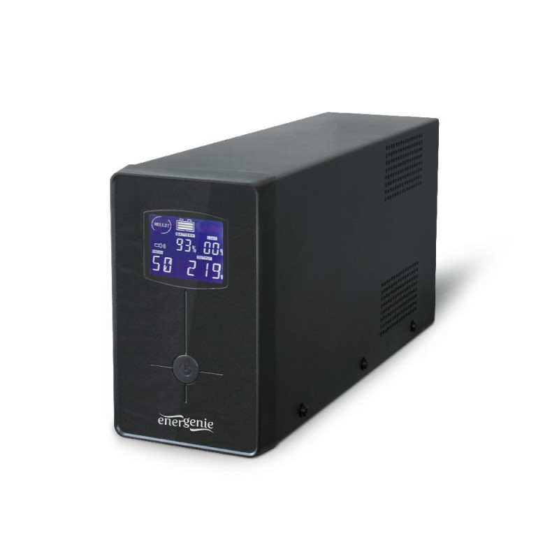 Джерело безперебійного живлення EnerGeni EG-UPS-031, LCD дисплей, 650 VA, Black