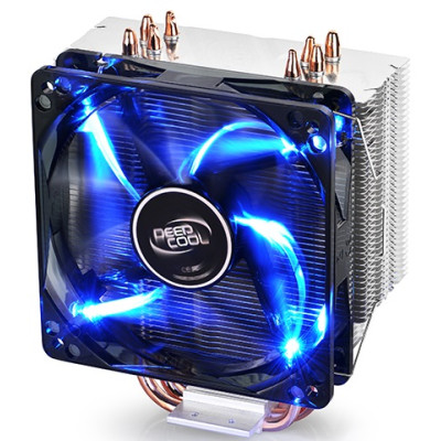 Кулер для процесора Deepcool GAMMAXX 400 V2 Blue, алюміній/мідь, 1x120 мм Blue LED, для Intel 115x/1200/1700, AMD AMx/FMx