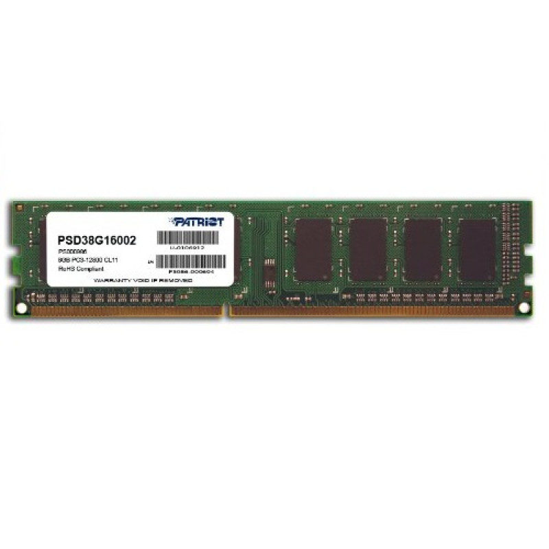 Пам'ять 8Gb DDR3, 1600 MHz, Patriot, 11-11-11-28, 1.5V (PSD38G16002)