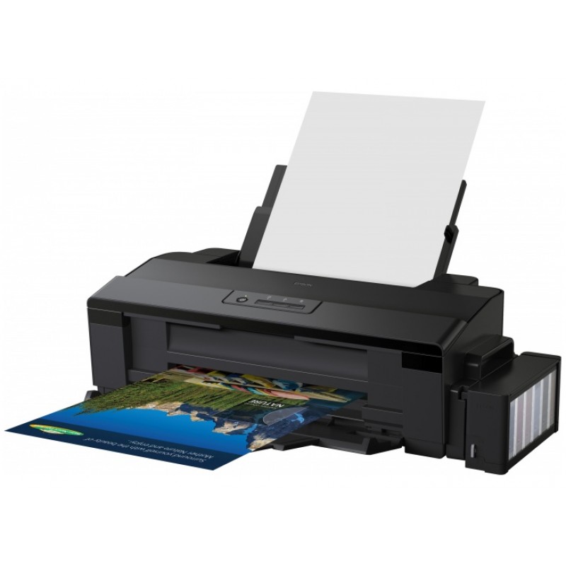 Принтер струменевий кольоровий A3+ Epson L1800, Black, 6-колірний, 5760х1440 dpi, до 15/2.6 стор/хв, USB, вбудоване СБПЧ по 70 мл, чорнило 673 (C11CD82402)