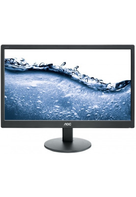 Монітор 19.5" AOC E2070SWN Black, WLED, TN, 1600x900, 5 мс, 200 кд/м², 600:1, 90°/50°, VGA, VESA 100х100