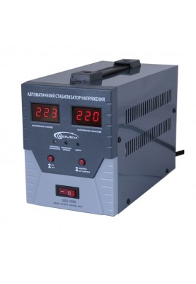 Стабілізатор Gemix GDX-1000 1000VA (700 Вт), вход. напряжение 140-260В, вых напряжение 220В +-6,8% 50 Гц, цифровые индикаторы