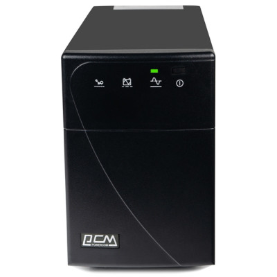 Джерело безперебійного живлення PowerCom BNT-1500AP Black, 1500 ВА, 900 Вт, лінійно-інтерактивний, AVR, 5 розеток (IEC), батарея 12В/7Ач x 2 шт, захист RJ45