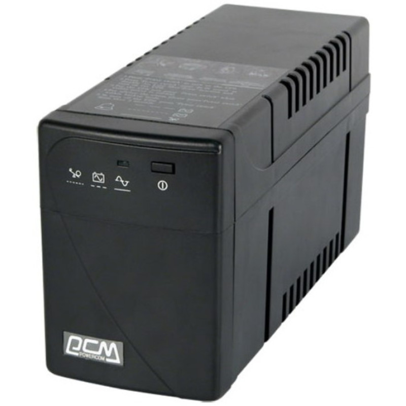 Джерело безперебійного живлення PowerCom BNT-600AP Black, 600 ВА, 360Вт, лінійно-інтерактивний, AVR, 2 розетки (IEC), захист RJ45