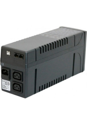 Джерело безперебійного живлення PowerCom BNT-600AP Black, 600 ВА, 360Вт, лінійно-інтерактивний, AVR, 2 розетки (IEC), захист RJ45
