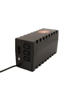 Джерело безперебійного живлення PowerCom RPT-600AP Black, 600VA, 360W, линейно-интерактивный, AVR, 3 розетки (IEC), батарея 12В/7.2Ач x 1 шт
