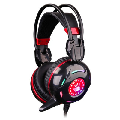Навушники Bloody G300, Black/Red, 2 x Mini jack (3.5 мм) + USB, накладні, підсвічування, кабель 1.8 м