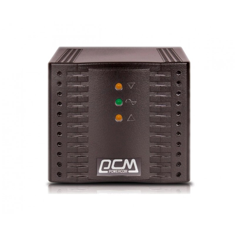 Стабілізатор PowerCom TCA-3000 Black, 3000VA, 1500W, входное напряжение 220V+/-20%, 1 розетка (Schuko), 2.1 кг, LED индикация