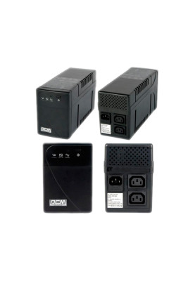 Джерело безперебійного живлення PowerCom BNT-600A Black, 600VA, 360W, линейно-интерактивный, AVR, 2 розетки (IEC), батарея 12В/7.2Ач x 1 шт