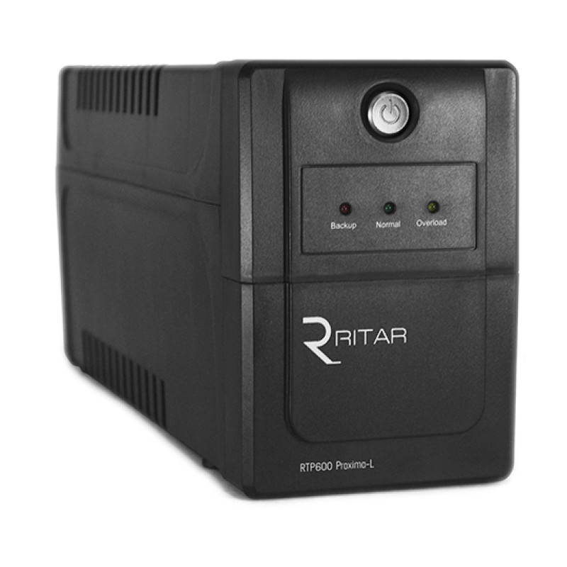 Джерело безперебійного живлення Ritar RTP600 (360W) Proxima-L, LED, AVR, 4st, 2xSCHUKO socket, 1x12V7Ah, plastik Case. Q4