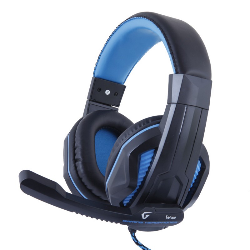 Навушники Gemix W-360 Black/Blue, мікрофон, ігрові