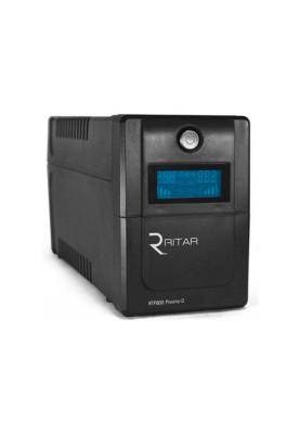 Джерело безперебійного живлення Ritar RTP800 (480W) Proxima-D, LCD, AVR, 4st, 2xSCHUKO socket, 1x12V9Ah, plastik Case. Q4