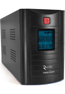 Джерело безперебійного живлення Ritar RTM1200 (720W) Proxima-D, LED, AVR, 4st, 3xSCHUKO socket, 2x12V9Ah, metal Case (350х120х188) Q2