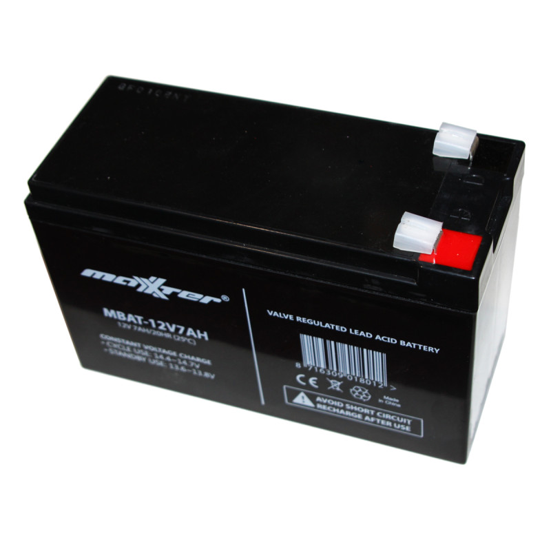 Батарея для ДБЖ 12В 7Ач Maxxter / MBAT-12V7AH /  ШхДхВ 150x64x98