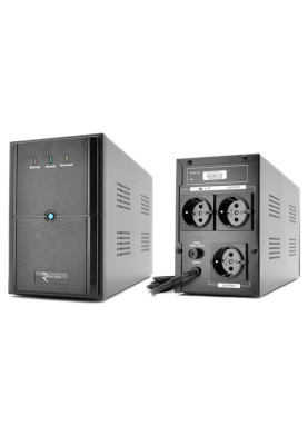 Джерело безперебійного живлення Ritar E-RTM1000 (E-RTM1000L) Proxima-L Black, 1000VA, 600W, AVR, 3 розетки (Schuko), батарея 12В/7Ач x 2 шт, пластиковый корпус