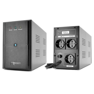 Джерело безперебійного живлення Ritar E-RTM1000 (E-RTM1000L) Proxima-L Black, 1000VA, 600W, AVR, 3 розетки (Schuko), батарея 12В/7Ач x 2 шт, пластиковый корпус