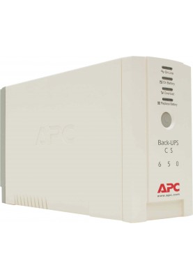 ДБЖ APC Back-UPS 650, White, 650VA/400 Вт, 4xC13, USB, захист від імпульсних перешкод, 284x165x91 мм, 6 кг, змінна батарея RBC17 (BK650EI)