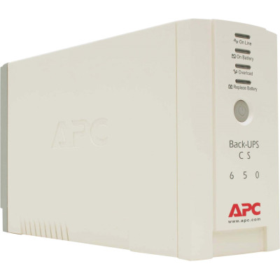 ДБЖ APC Back-UPS 650, White, 650VA/400 Вт, 4xC13, USB, захист від імпульсних перешкод, 284x165x91 мм, 6 кг, змінна батарея RBC17 (BK650EI)
