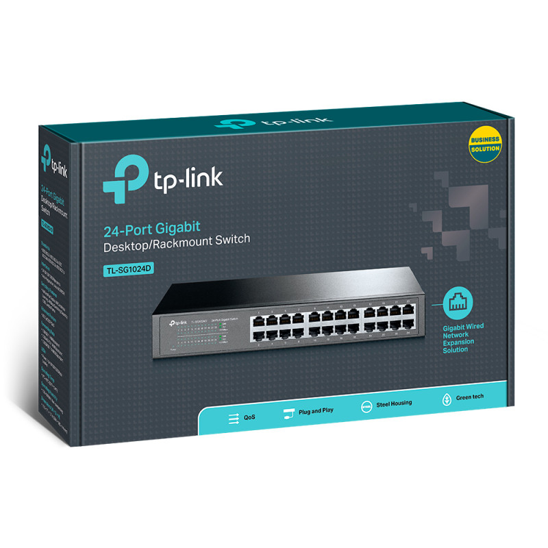 Комутатор TP-LINK TL-SG1024D, 24x100/1000 Mb/s, некерований