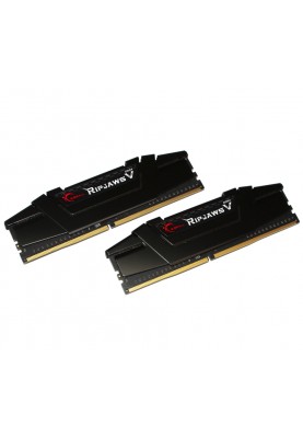Пам'ять 8Gb x 2 (16Gb Kit) DDR4, 3200 MHz, G.Skill Ripjaws V, Black, 16-18-18-38, 1.35V, з радіатором (F4-3200C16D-16GVKB)