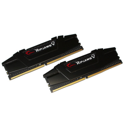 Пам'ять 8Gb x 2 (16Gb Kit) DDR4, 3200 MHz, G.Skill Ripjaws V, Black, 16-18-18-38, 1.35V, з радіатором (F4-3200C16D-16GVKB)