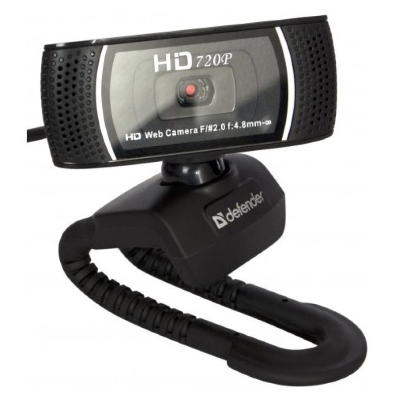 Веб-камера Defender G-Lens 2597, Black, 2 Mp, 1280x720/30 fps, мікрофон, автофокус, кут огляду 60°, п'ятишарова скляна лінза, універсальне кріплення, USB, 1.5 м (63197)