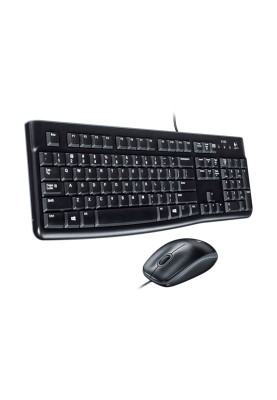 Комплект Logitech MK120 Desktop, Black, USB, вологозахищена клавіатура + оптична миша (920-002561)