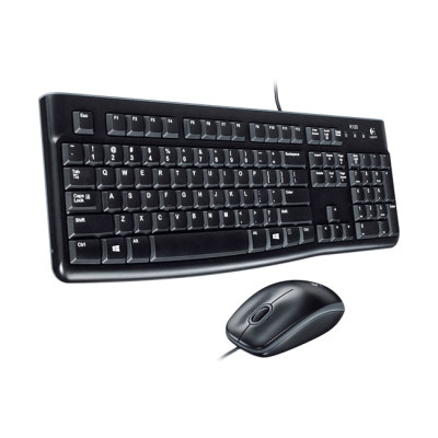 Комплект Logitech MK120 Desktop, Black, USB, вологозахищена клавіатура + оптична миша (920-002561)