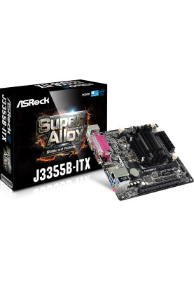 Мат.плата з процесором AsRock J3355B-ITX, Intel Celeron J3355 (2x2.5 GHz), 2xDDR3 SO-DIMM, Intel HD 500, 2xSATA3, 1xPCI-E 16x, ALC887, RTL8111GR, 4xUSB3.1/4xUSB2.0, VGA/HDMI, Mini-ITX