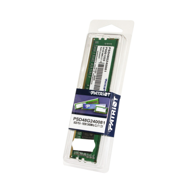 Пам'ять 8Gb DDR4, 2400 MHz, Patriot, 16-16-16, 1.2V (PSD48G240081)
