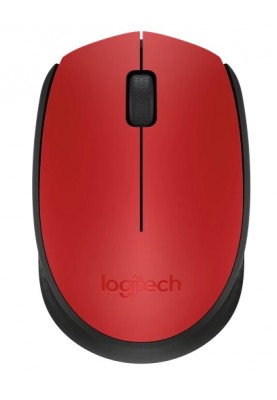 Миша бездротова Logitech M171, Red/Black, USB (2.4 GHz), 1000 dpi, 3 кнопки, 1xAA (910-004641)