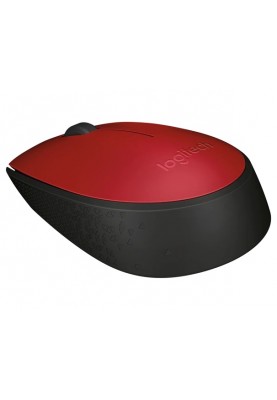 Миша бездротова Logitech M171, Red/Black, USB (2.4 GHz), 1000 dpi, 3 кнопки, 1xAA (910-004641)