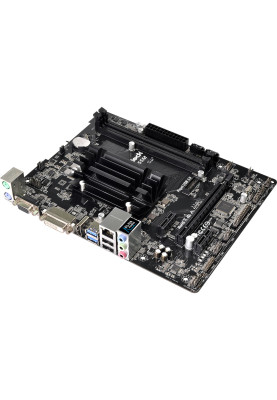 Мат.плата з процесором AsRock J3355M, Celeron J3355 (2x2.5 GHz), 2xDDR3, HD Graphics 500, 2xSATA3, 1xPCI-E 16x 2.0, 2xPCI-E 1x 2.0, ALC887, RTL8111E, 4xUSB3.0/8xUSB2.0, VGA/DVI/HDMI, mATX