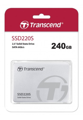 Твердотільний накопичувач 240Gb, Transcend SSD220, SATA3, 2.5", TLC, 500/330 MB/s (TS240GSSD220S)