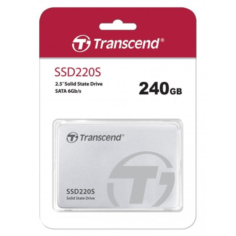 Твердотільний накопичувач 240Gb, Transcend SSD220, SATA3, 2.5", TLC, 500/330 MB/s (TS240GSSD220S)