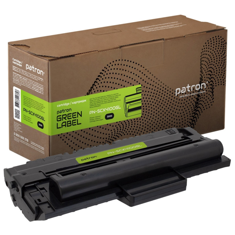 Картридж Samsung SCX-4100D3, Black, SCX-4100, 3000 стор, Patron Green (PN-SCX4100GL)