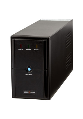 Джерело безперебійного живлення LogicPower LPM-1100VA Black, 1100VA, 770W, линейно-интерактивный, 3 розетки (Schuko), 12В/7.5Ач x 2 шт, защита RJ45