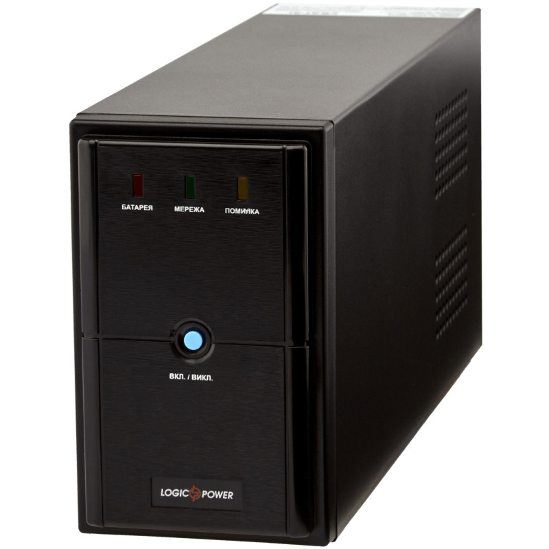 Джерело безперебійного живлення LogicPower LPM-1100VA Black, 1100VA, 770W, линейно-интерактивный, 3 розетки (Schuko), 12В/7.5Ач x 2 шт, защита RJ45