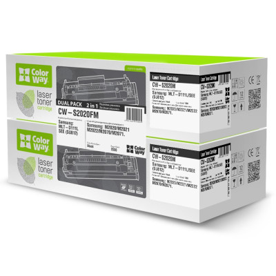 Картридж Samsung MLT-D111S, Black, SL-M2020/M2070, 2 x 1000 стор, ColorWay, Dual Pack (CW-S2020FM)