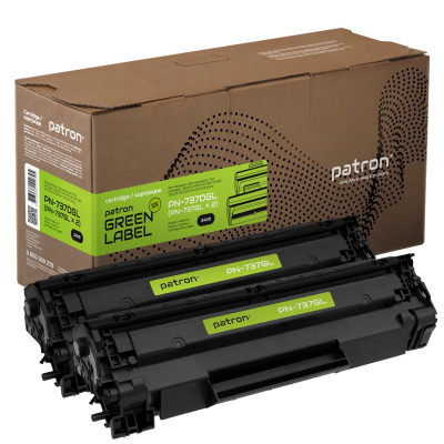 Картридж Canon 737, Black, MF211/212/216/217/226/229, 2400 стор, Patron Green, Dual Pack (PN-737DGL)